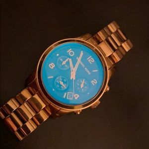Michael kors multi color glass rose gold watch
